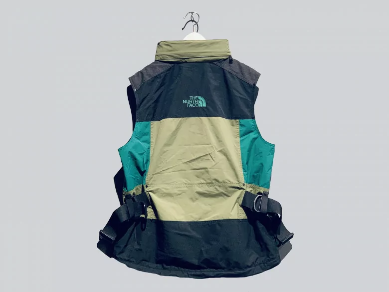 north face olive green vest